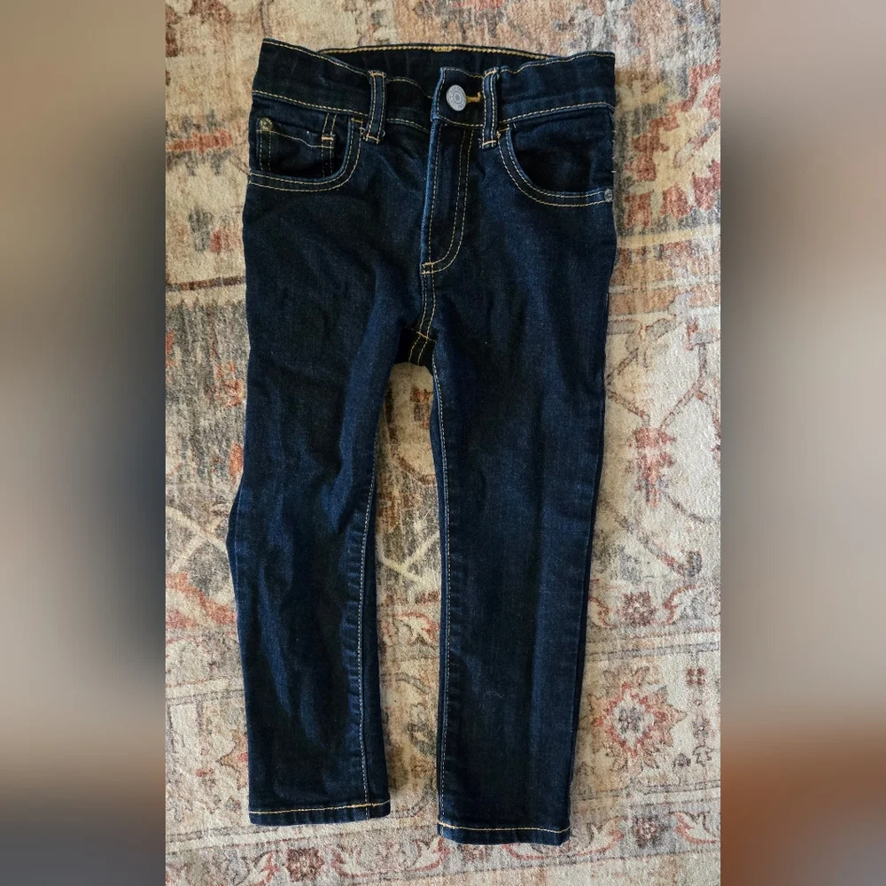 GAP Boys 4t Blue Straight Leg Jeans with Indigo Wash Stretch Skinny